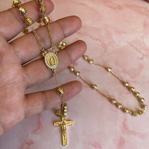 Virgin Mary Of Guadalupe With Crucifix Pendant Rosary 27"